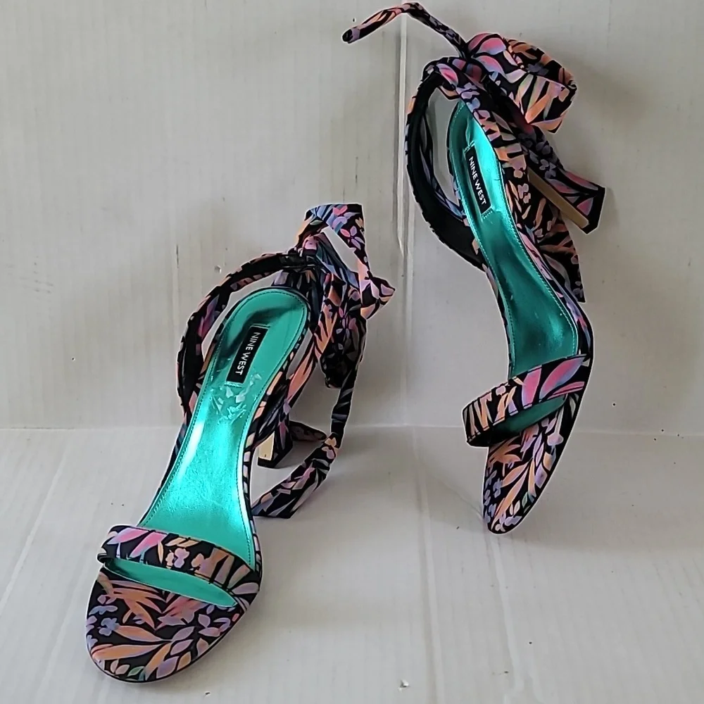 Nine West Kelsie Ankle Wrap Heeled Sandals SZ 12 - Picture 4 of 13